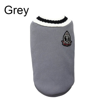 College Style V-Neck Puppy Knitwear for Small Dogs Puppy Vest Clothes Kitty Jacket Outfits