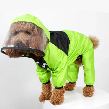 Waterproof Hooded Dog Raincoat – Transparent Jumpsuit for Pets, Cats & Dogs, Water-Resistant Pet Jacket